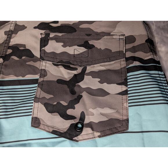 No Boundaries Blue Camo Swim Trunks Men’s Size 34 Waist UPF - Picture 4 of 6